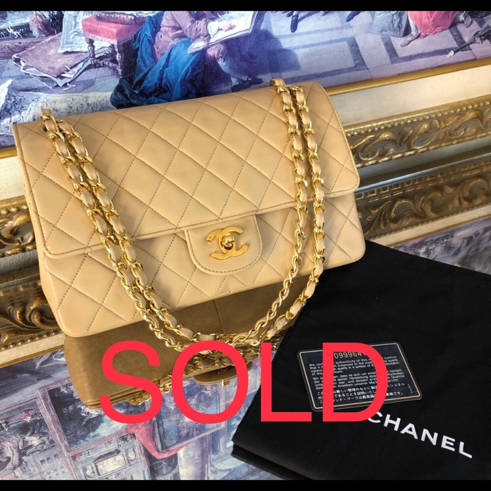 Chanel Double Flap Medium 25 Beige